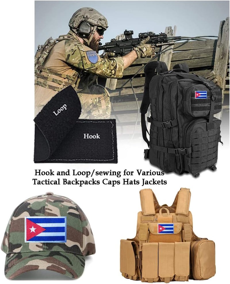 AliPlus 2 PCS Cuba Flag Patches Embroidered Tactical Military Morale Patch Applique Fastener Hook and Loop - Image 4